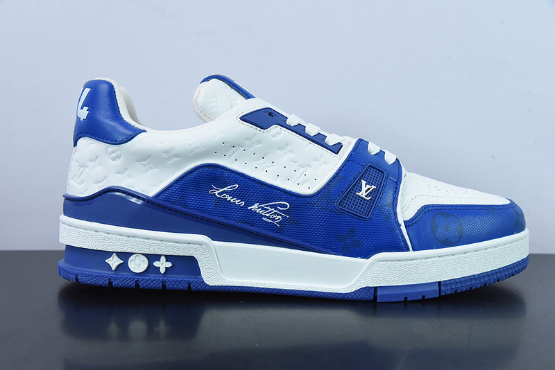 Louis Vuitton Trainer White Blue