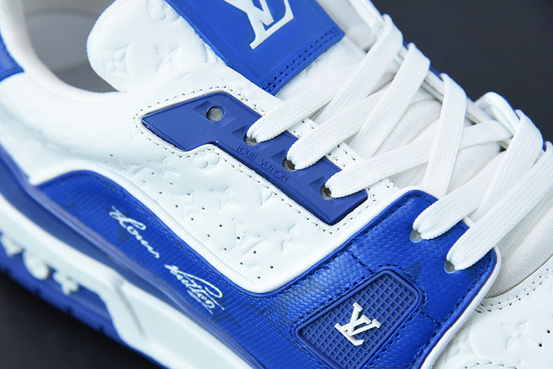 Louis Vuitton Trainer White Blue