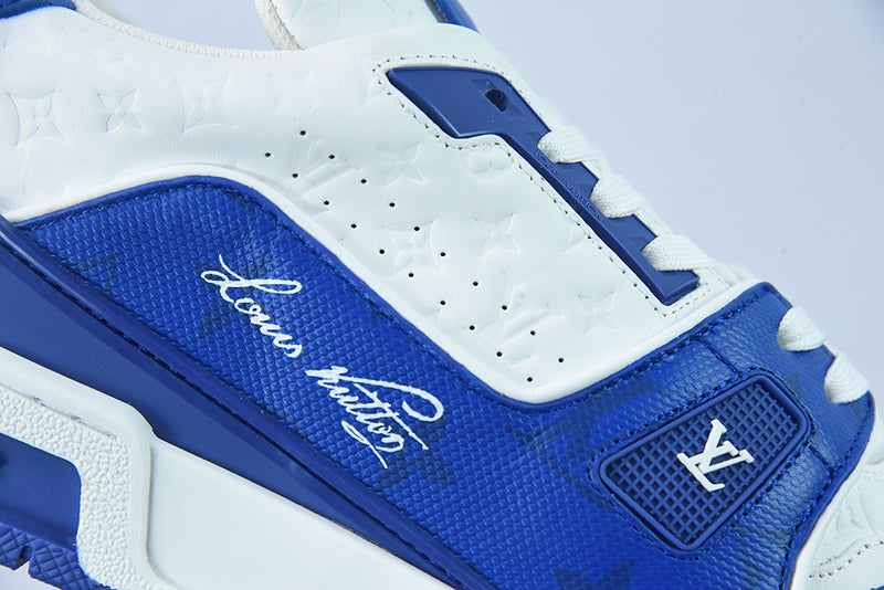 Louis Vuitton Trainer White Blue