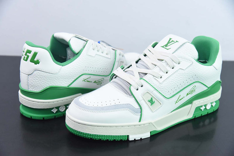 Louis Vuitton Trainer All Blue White Green Lychee Pattern