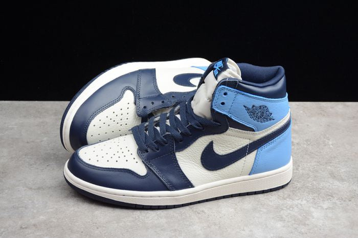 Jordan 1 Retro High UNC LEATHER OBSIDIAN/UNIVERSITY BLUE