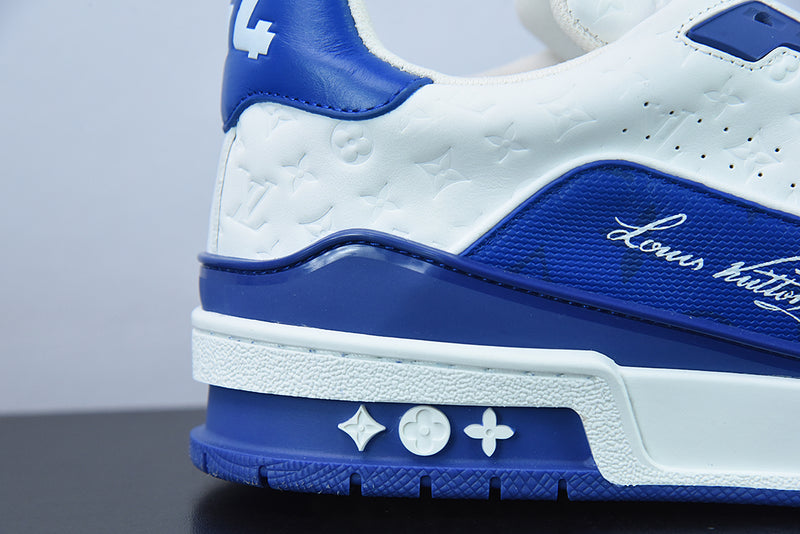 Louis Vuitton Trainer White Blue