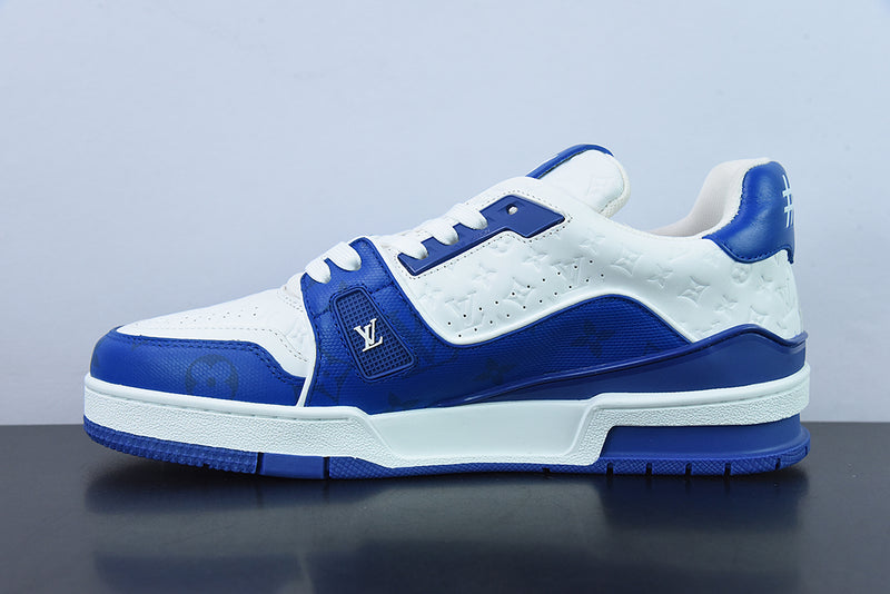 Louis Vuitton Trainer White Blue