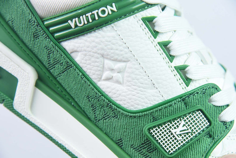 Louis Vuitton Trainer Green Cloth Surface