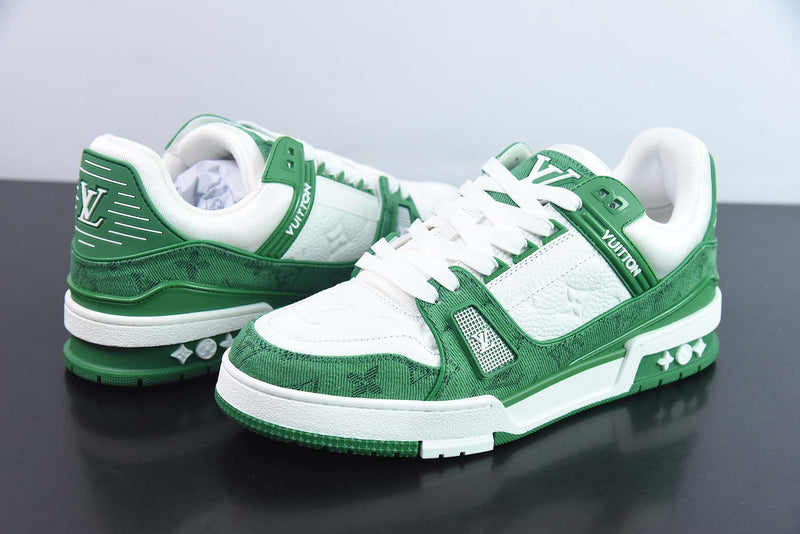 Louis Vuitton Trainer Green Cloth Surface